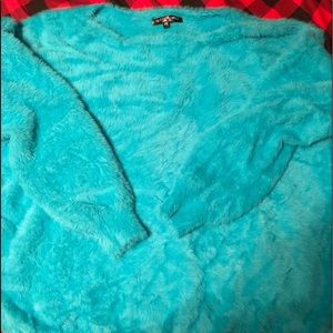 Glitzy Girlz 3x Teal blue super soft fuzzy sweater